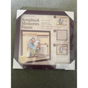 Paper Boutique Scrapbook Memories Brown Wooden Frame - 12” x 12” - New